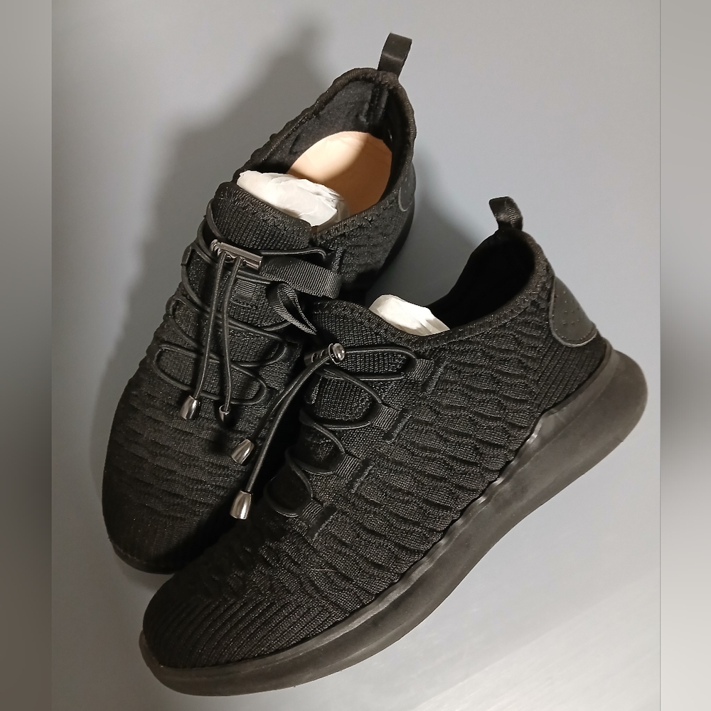 Knee Support Propet Black Knit Women's Sneakers